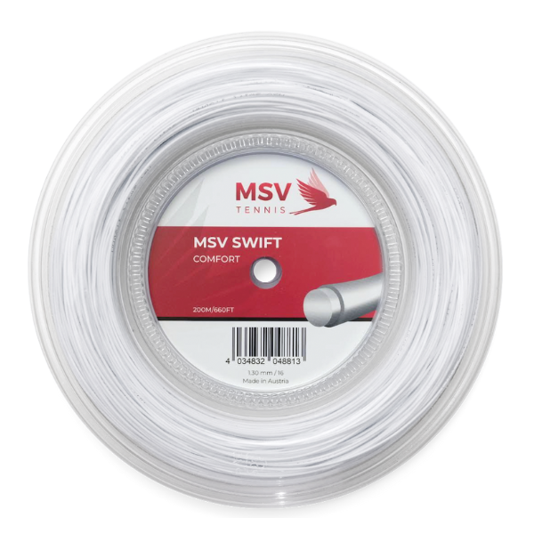 NEW: MSV SWIFT Tennis String 200m 1,30mm/17 G white